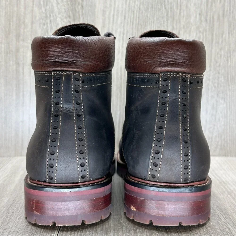 Warfield & Grand Boots Mens Sz 8 Presidio Leather Lace Up Cap Toe Ankle Brown
